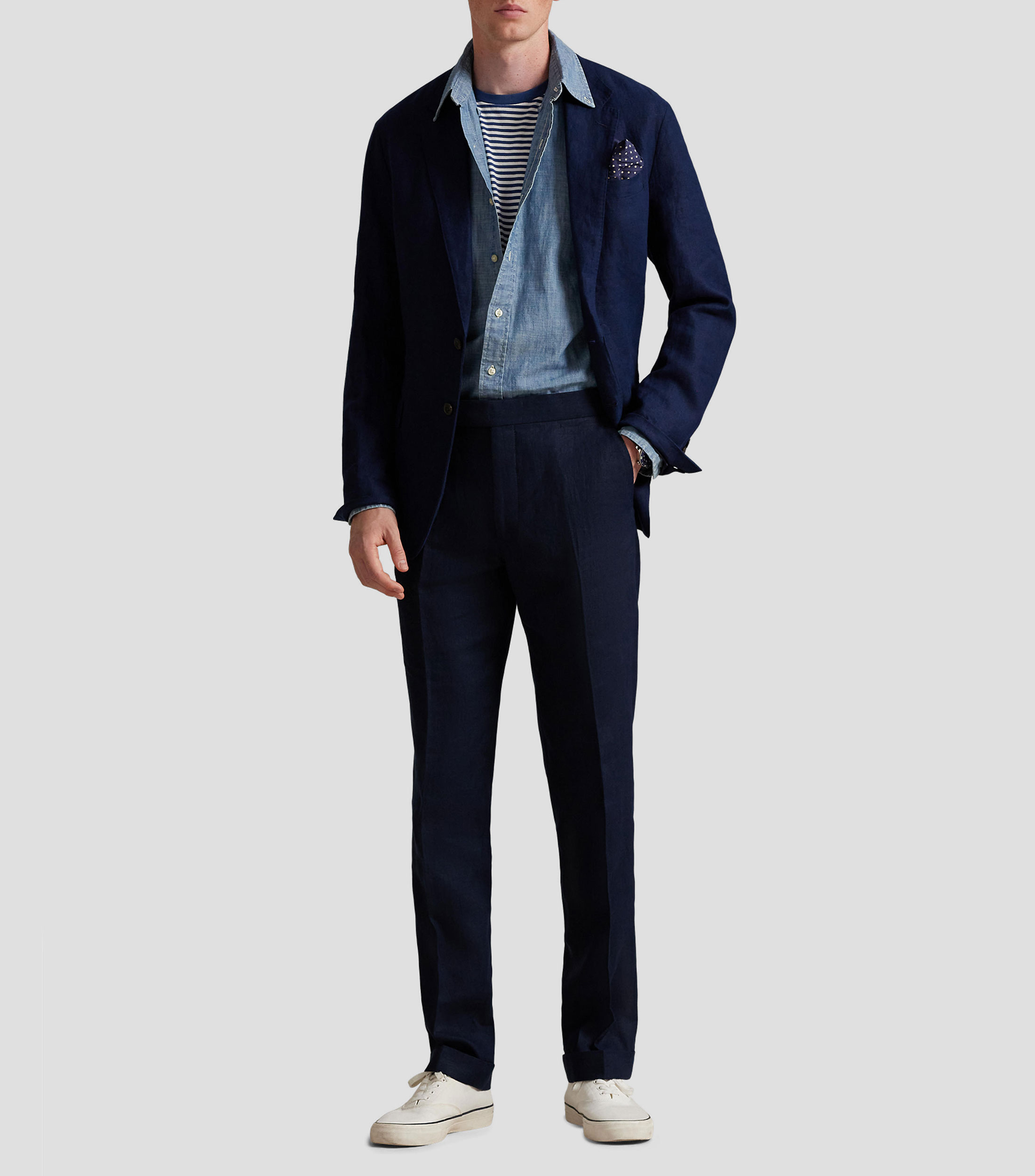 Pantalón de traje de lino Hombre